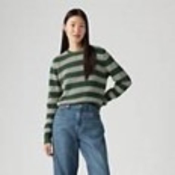 Levi’s® stripes  Pullover Sweater –  Stripe Python Green/ grey - Picture 1 of 6